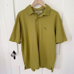 Tommy Bahama Golf Polo Resort Shirt Marlin Logo Olive Green Chartreuse Large L